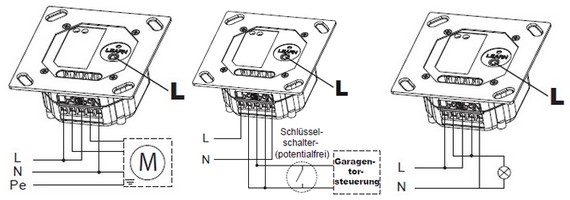Funk-Rollo-Schalter ITL-500 Anschluss