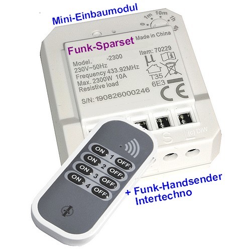 Funk-Sparset-13: Mini-Einbaumodul 2300 mit Handsender ITS-10 Intertechno