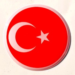 Ver04-63_TURK Flagge - Motiv-Aufkleber mit hochwertiger Doming-Beschichtung für Steckel