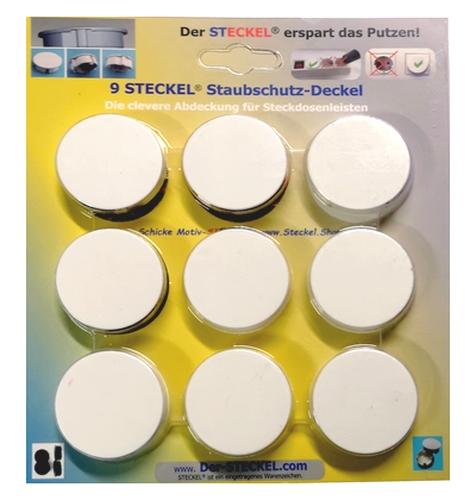 STECKEL Wanddekoobjekt 12 Stück weiße Steckdosen-Abdeckungen 19.B12  Staubschutz für Steckdose