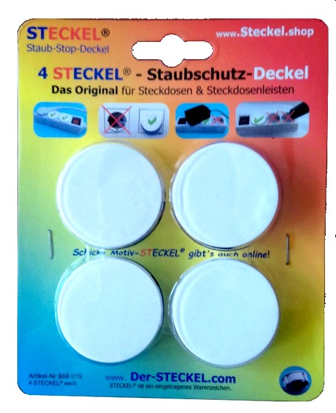 DIW-Shop : 4 STECKEL Steckdosenabdeckung Staubschutz für Steckdosen, weiß