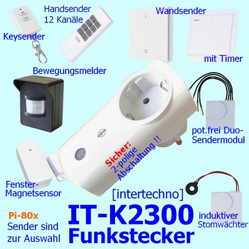 IT-K2300_2-polig 2300W FunkStecker mit Sender-Auswahl